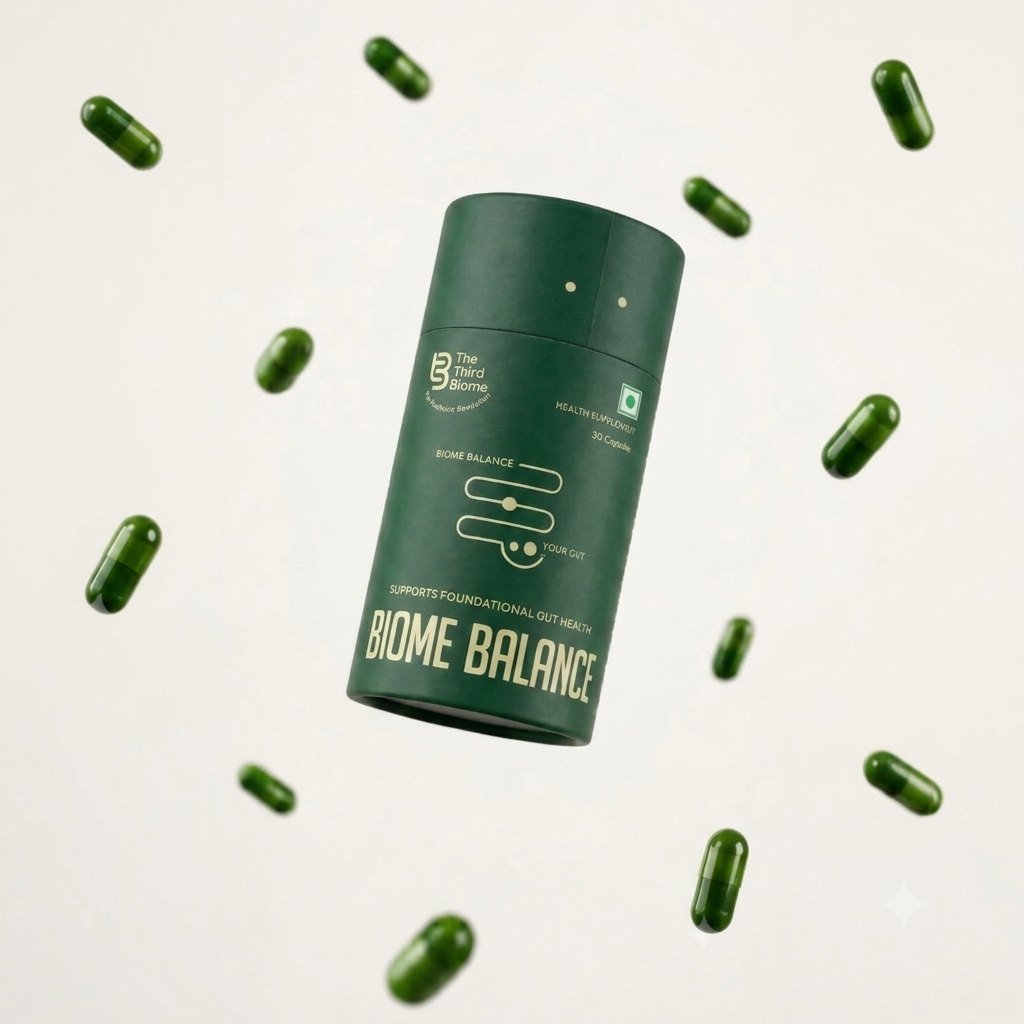 Biome Balance postbiotic, floating tube with capsules